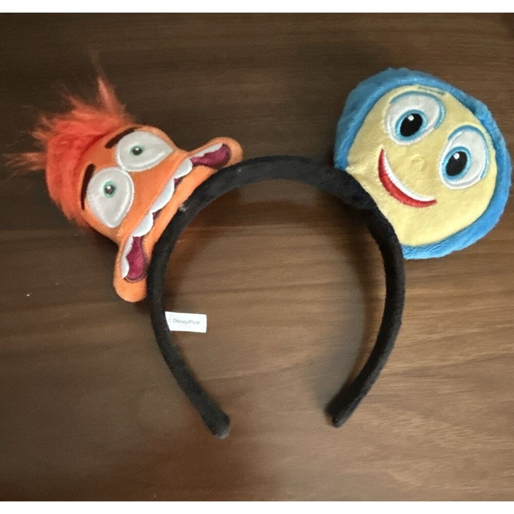 Disney Pixar Inside Out Joy & Anger Plush Character Headband One Size